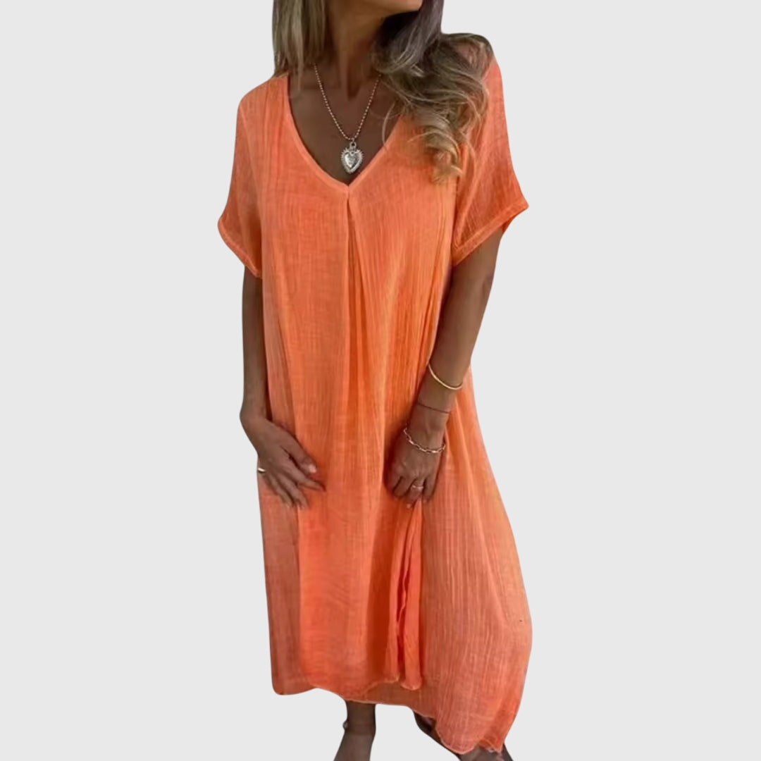 Fiona | Women’s Elegant Lightweight Dress with V-Neck