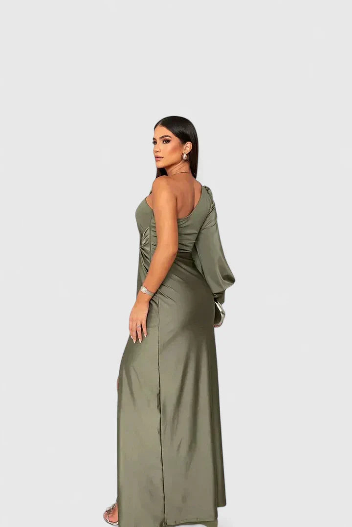 Saryxiah | Women’s One-Shoulder Maxi Dress with Front Slit
