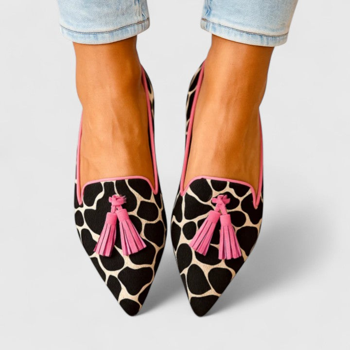 Women’s Leopard Print Loafers with Tassels