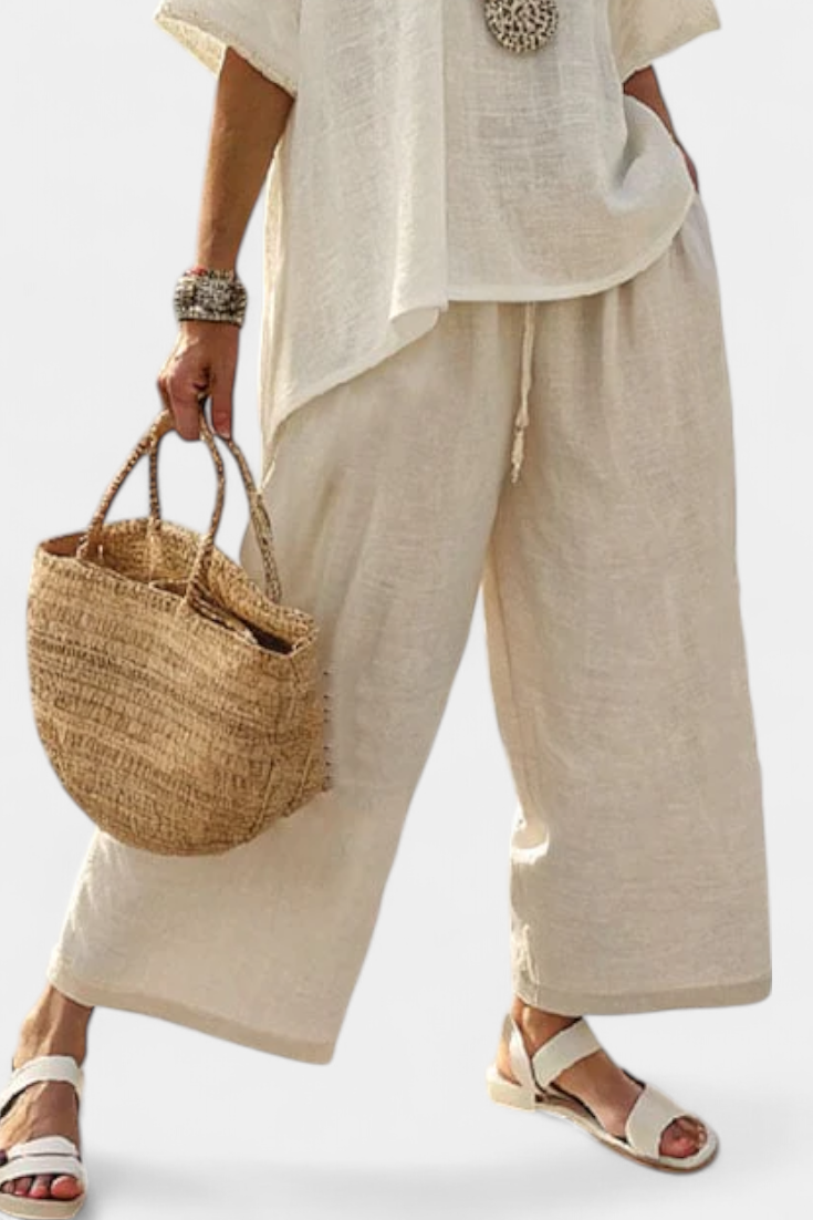 Women’s Minimalist Raw Blouse with Pants