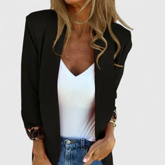 Rosavionne | Women’s Sophisticated Blazer with Leopard Lining