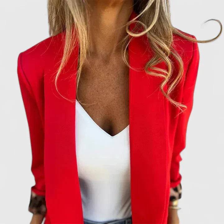 Rosavionne | Women’s Sophisticated Blazer with Leopard Lining