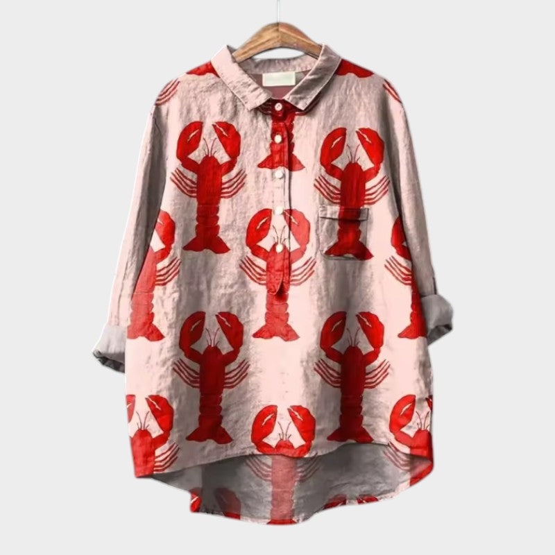 Women’s Floral Print Blouse - Relaxed FIt