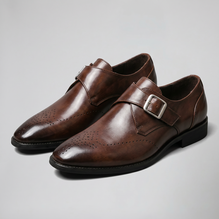 Men's Monk Strap Shoes – Burnished Leather