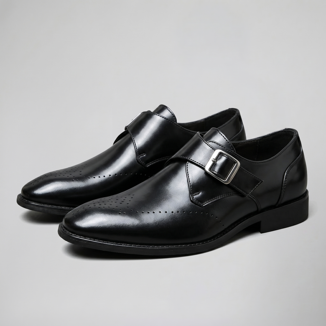 Men's Monk Strap Shoes – Burnished Leather