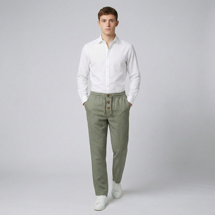 Men's Slim-Fit Linen-Blend Pants | Olamil
