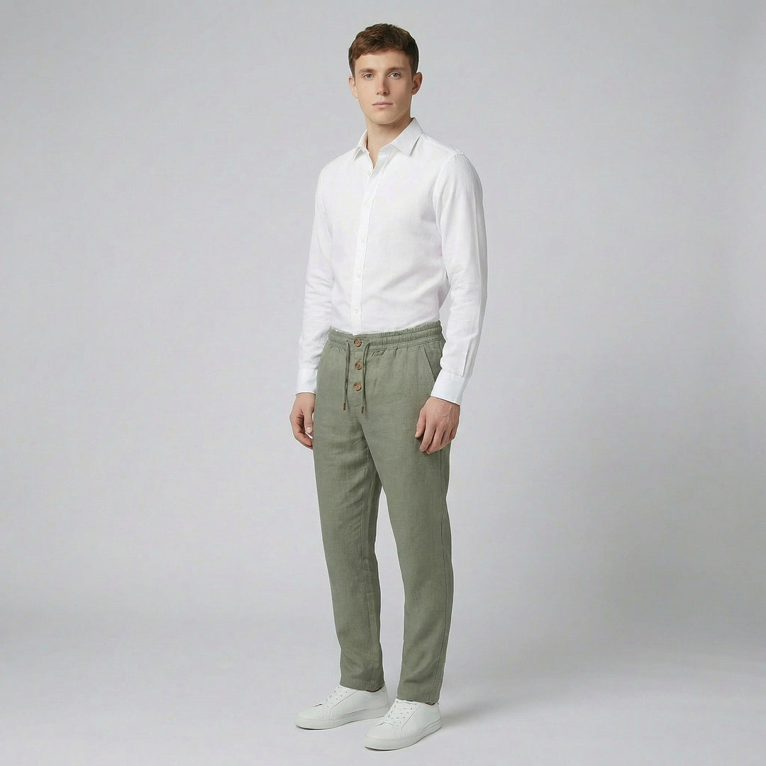 Men's Slim-Fit Linen-Blend Pants | Olamil