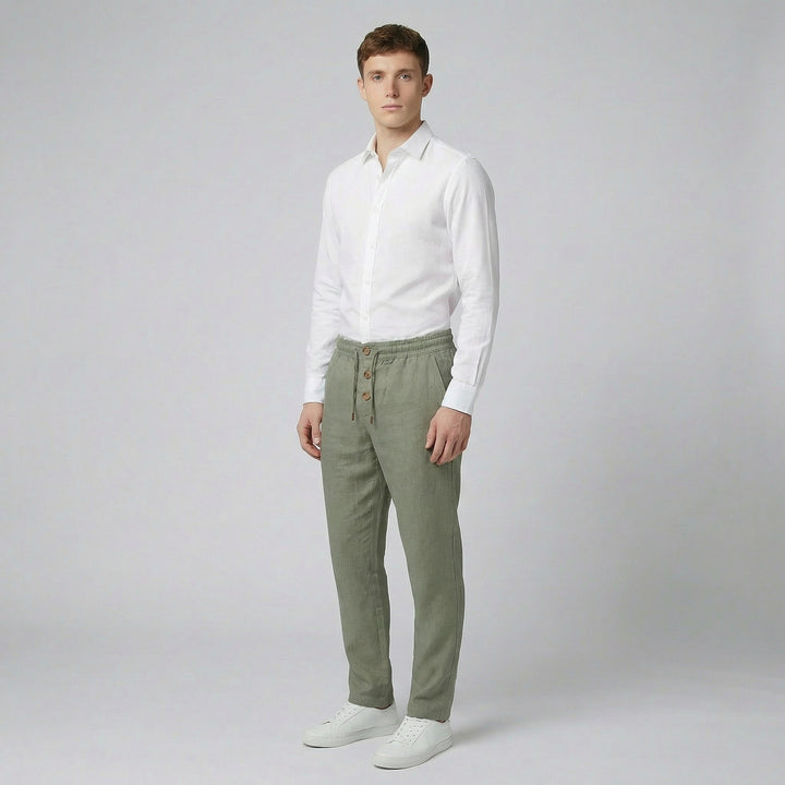 Men's Slim-Fit Linen-Blend Pants | Olamil