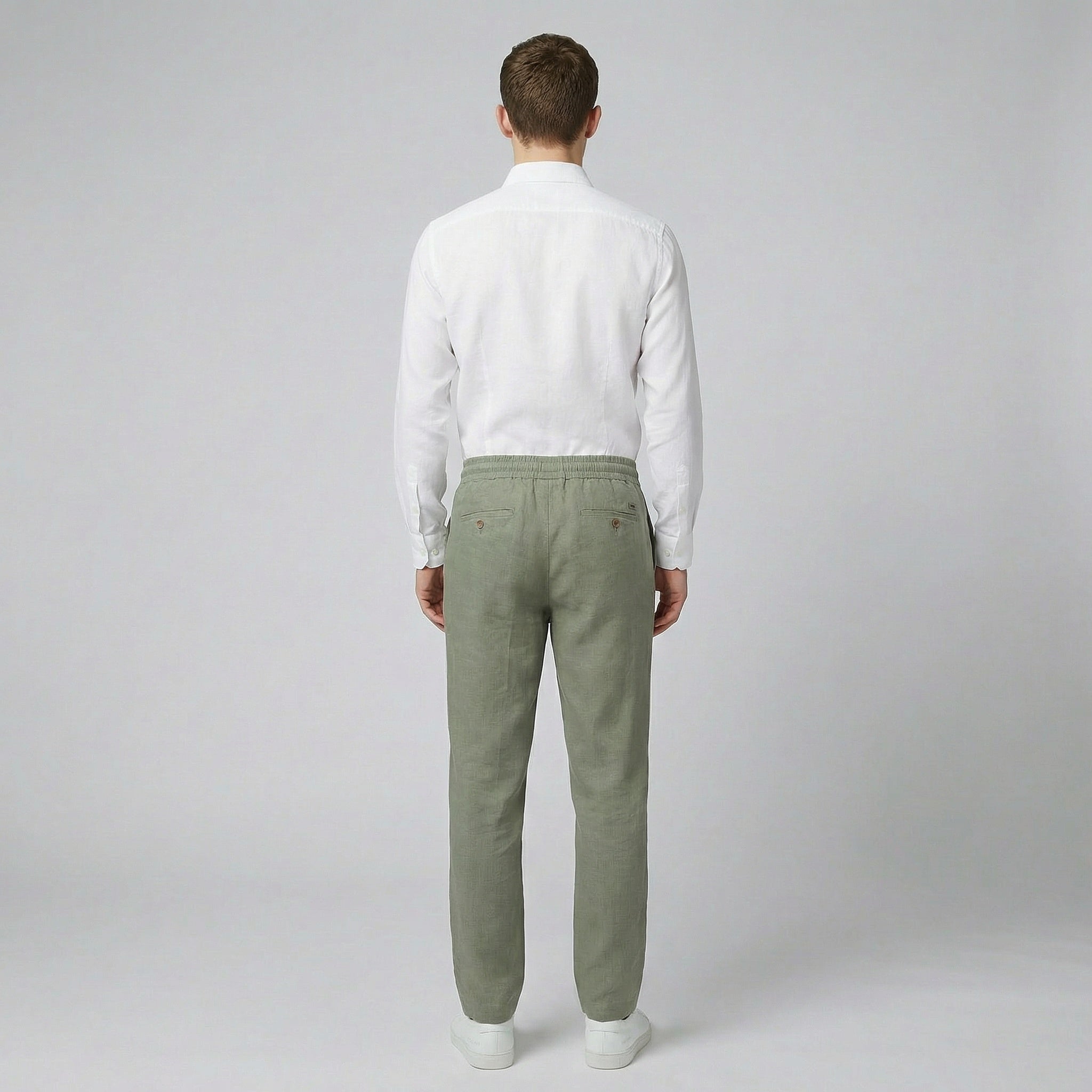 Olamil - Men’s Button Fly Linen Blend Trousers