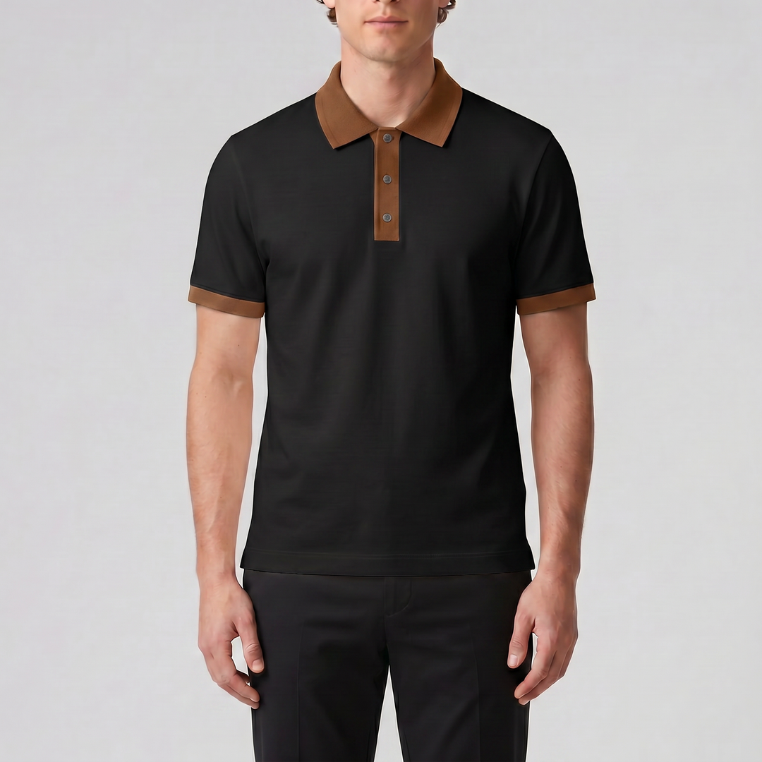 Men’s Contrast-Trim Polo Shirt | Olamil
