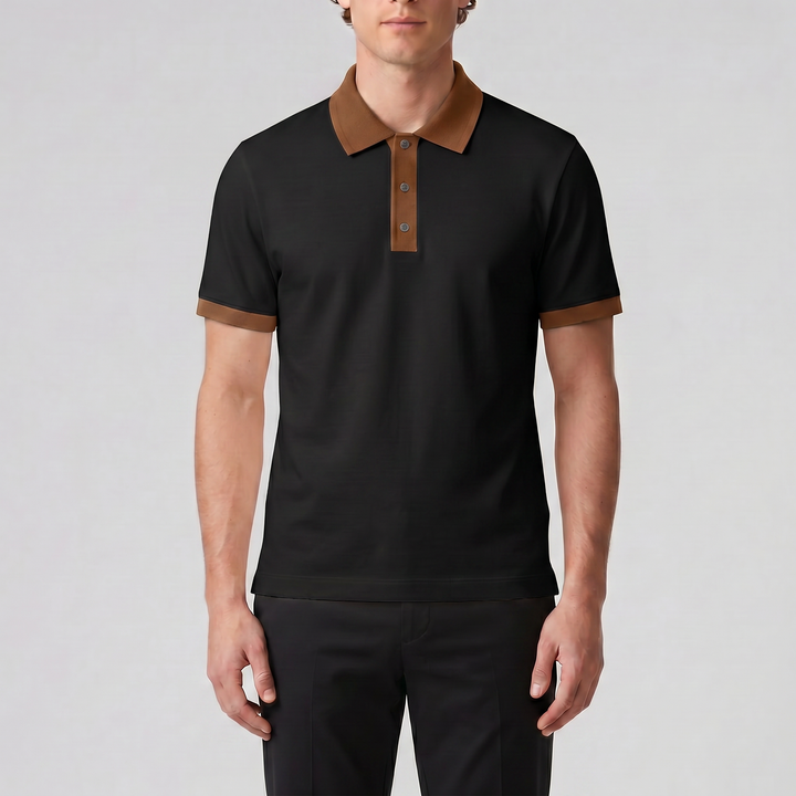 Men’s Contrast-Trim Polo Shirt | Olamil