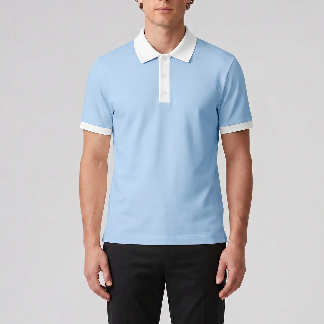 Men’s Contrast-Trim Polo Shirt | Olamil
