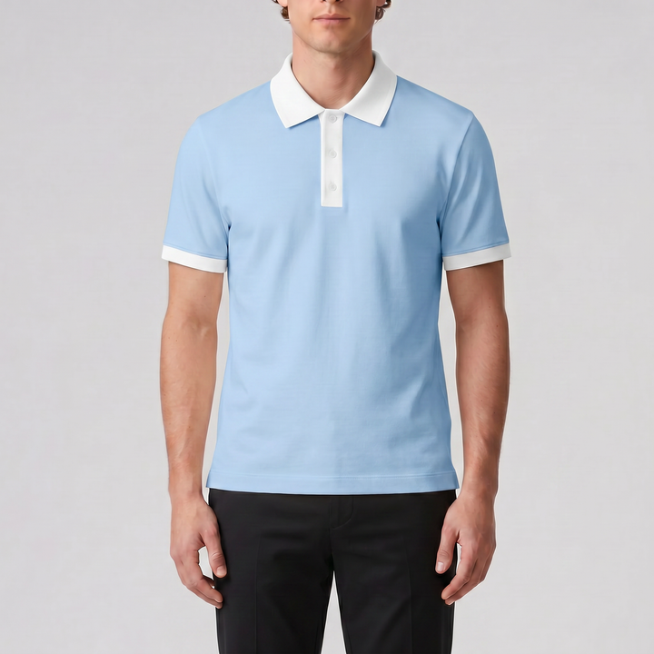 Men’s Contrast-Trim Polo Shirt | Olamil