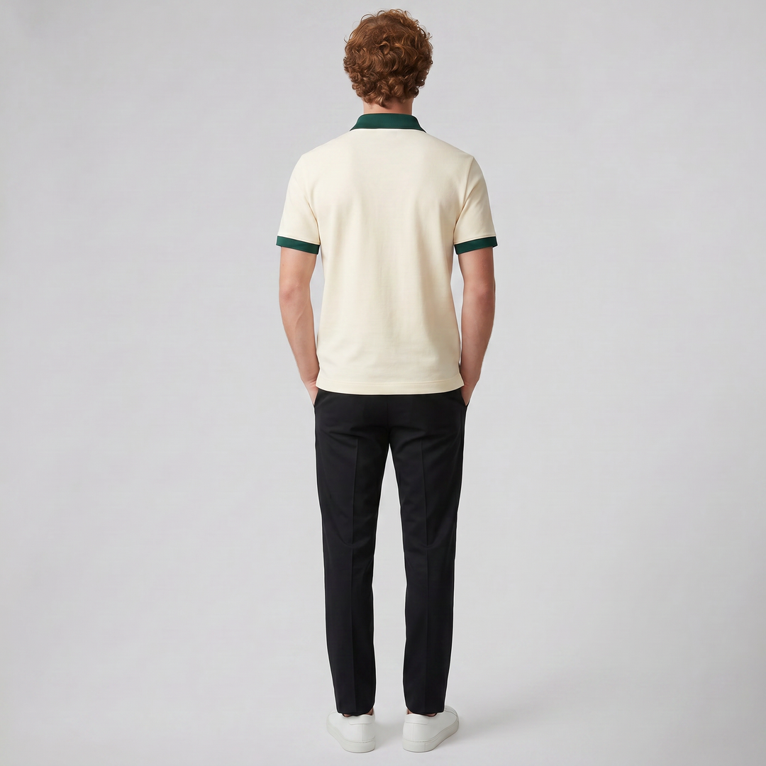 Men’s Contrast-Trim Polo Shirt | Olamil