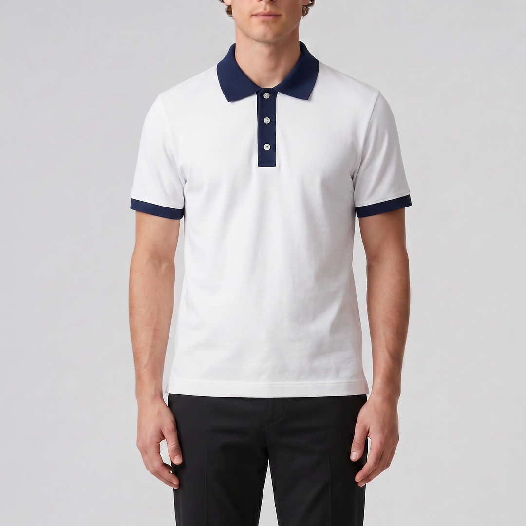 Men’s Contrast-Trim Polo Shirt | Olamil