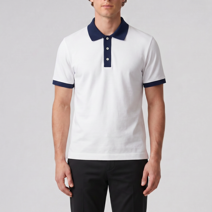 Men’s Contrast-Trim Polo Shirt | Olamil