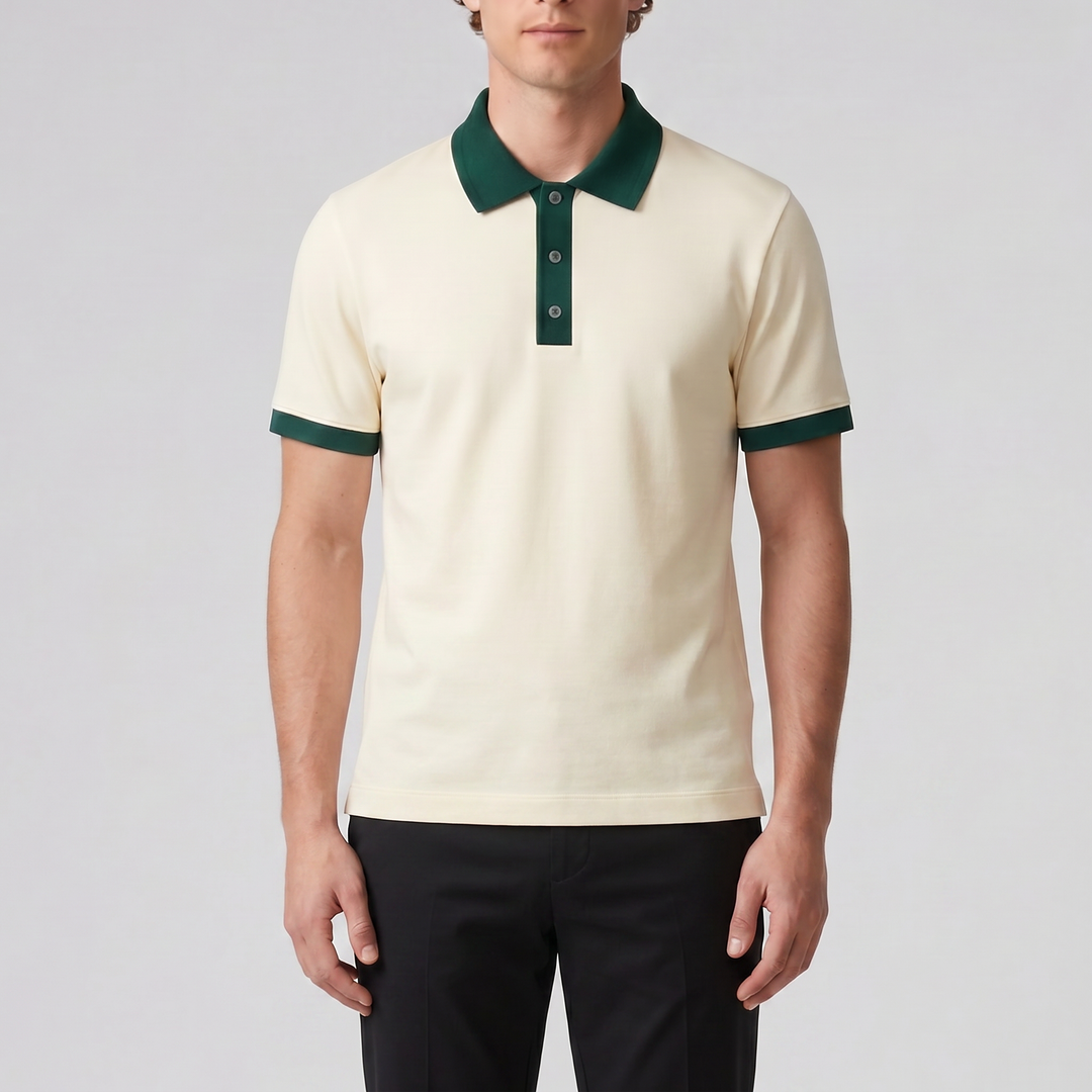 Men’s Contrast-Trim Polo Shirt | Olamil
