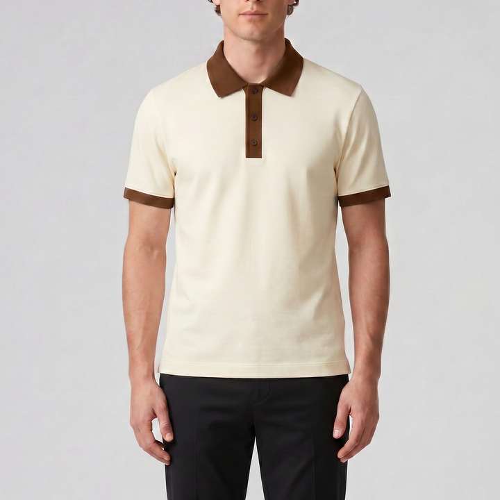Men’s Contrast-Trim Polo Shirt | Olamil