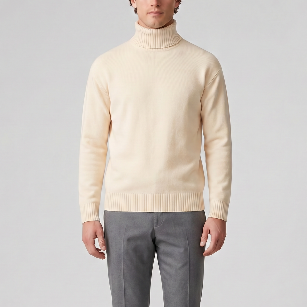 Men’s Cotton Knit Turtleneck Sweater | Olamil