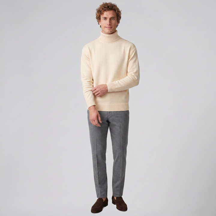 Men’s Cotton Knit Turtleneck Sweater | Olamil