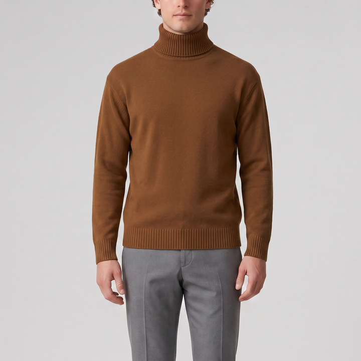 Men’s Cotton Knit Turtleneck Sweater | Olamil