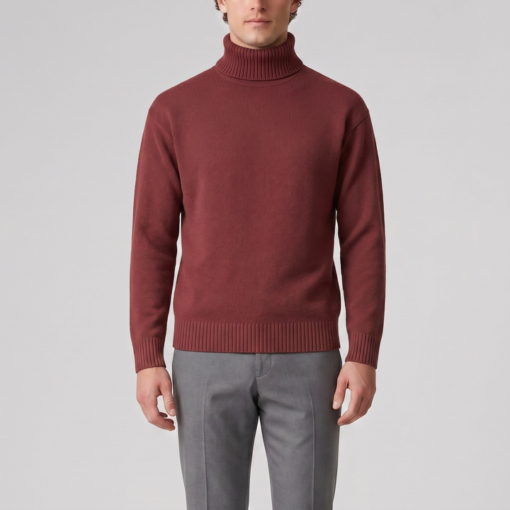 Men’s Cotton Knit Turtleneck Sweater | Olamil