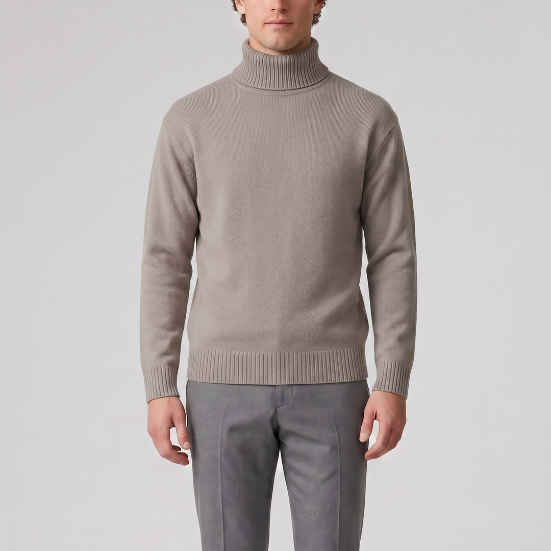 Men’s Cotton Knit Turtleneck Sweater | Olamil