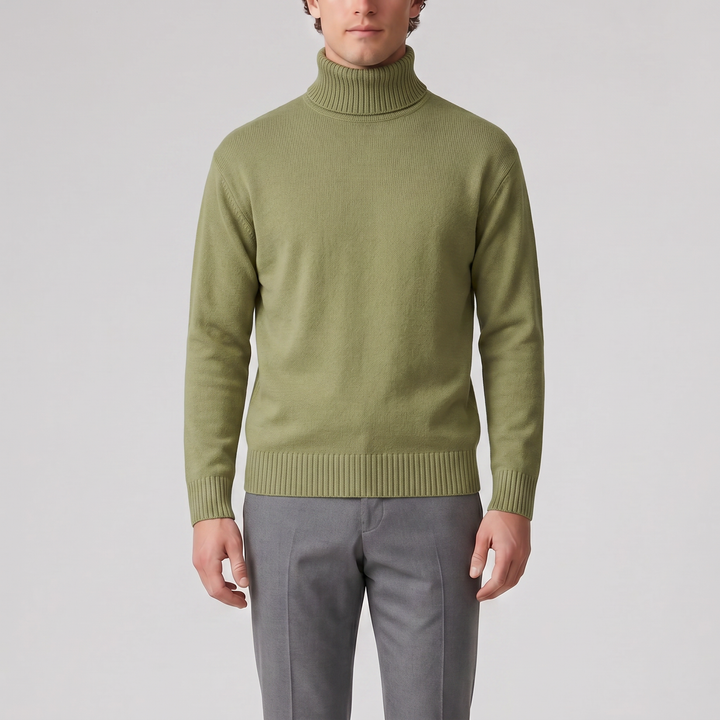 Men’s Cotton Knit Turtleneck Sweater | Olamil