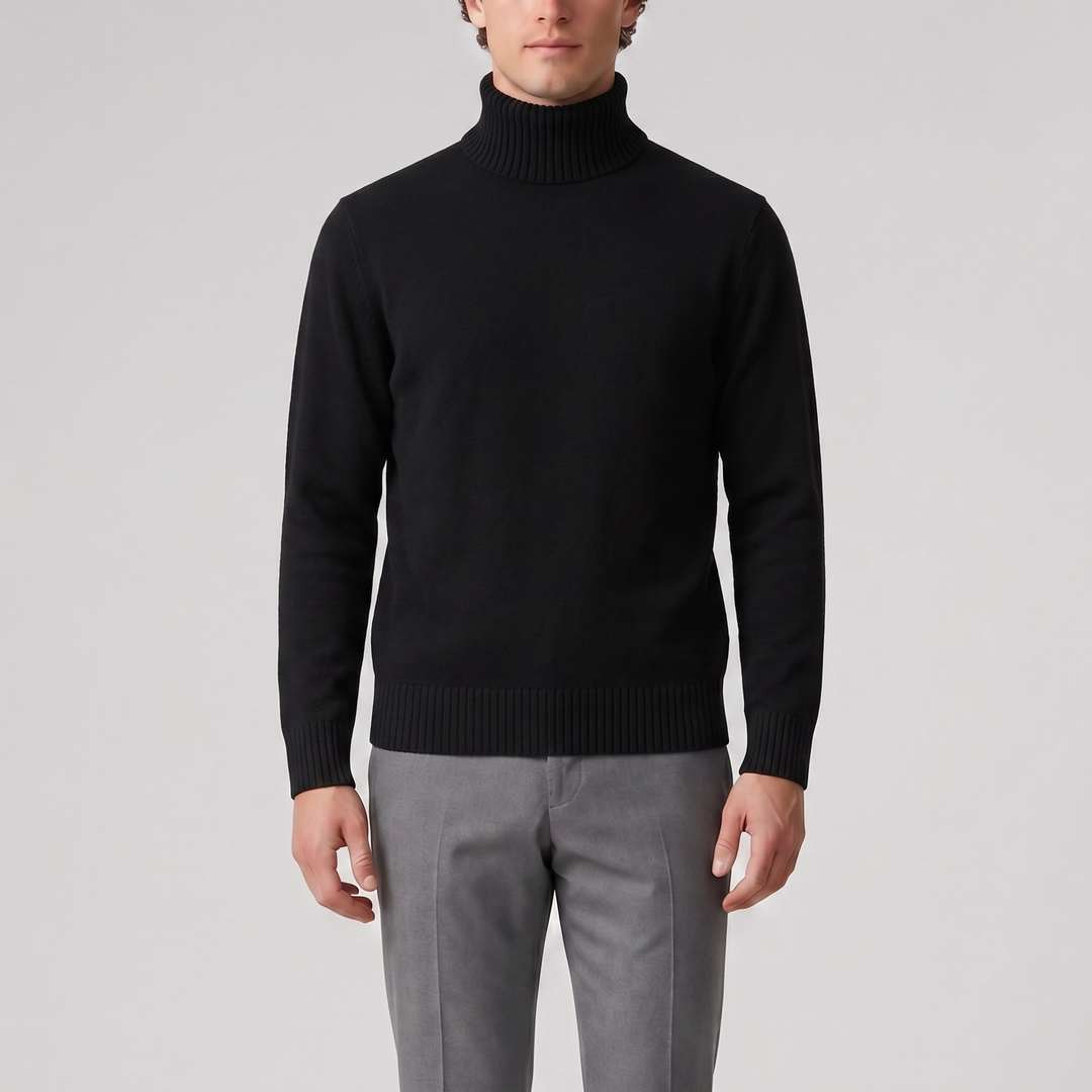 Men’s Cotton Knit Turtleneck Sweater | Olamil
