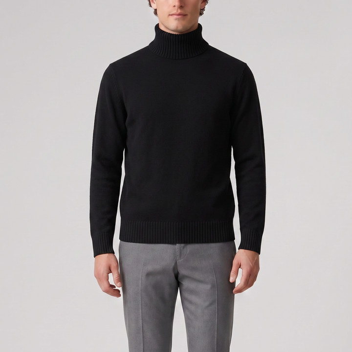 Men’s Cotton Knit Turtleneck Sweater | Olamil