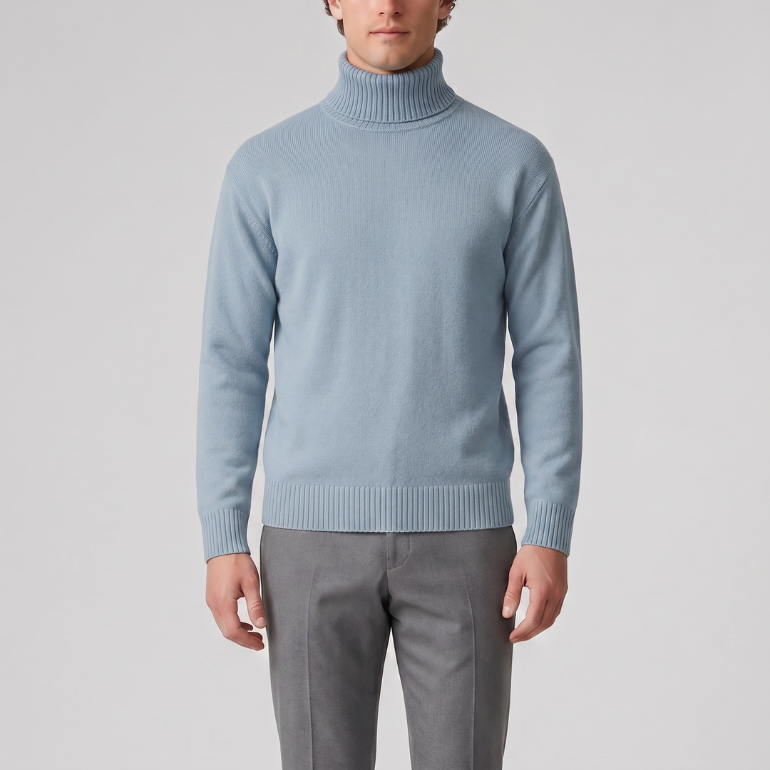 Men’s Cotton Knit Turtleneck Sweater | Olamil