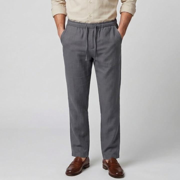 Men’s Elastic Waist Straight Leg Trousers | Olamil