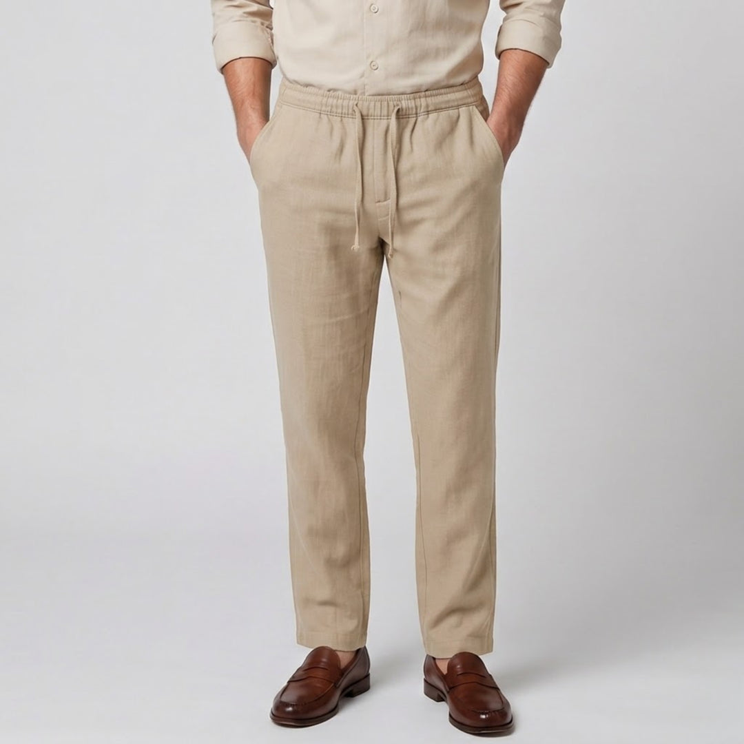 Men’s Elastic Waist Straight Leg Trousers | Olamil