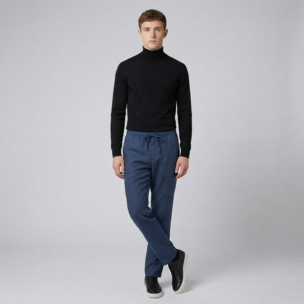 Men’s Elastic Waist Straight Leg Trousers | Olamil
