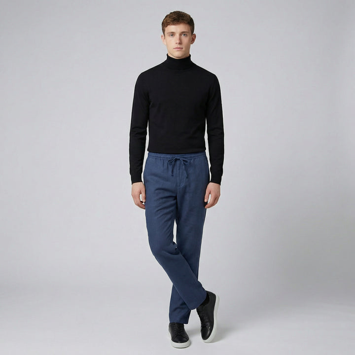 Men’s Elastic Waist Straight Leg Trousers | Olamil