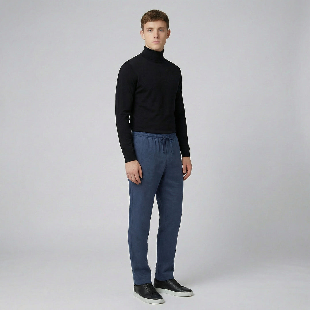 Men’s Elastic Waist Straight Leg Trousers | Olamil