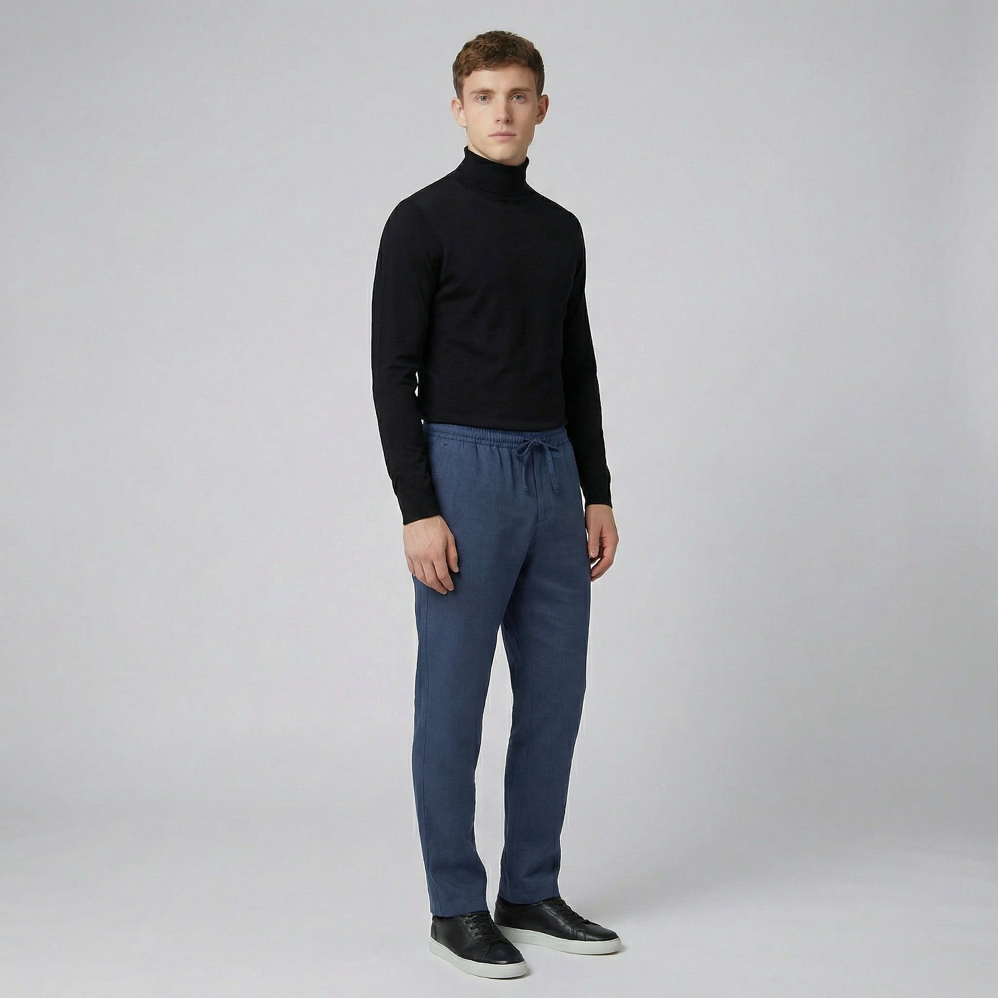 Olamil - Men’s Elastic Waist Straight Leg Trousers
