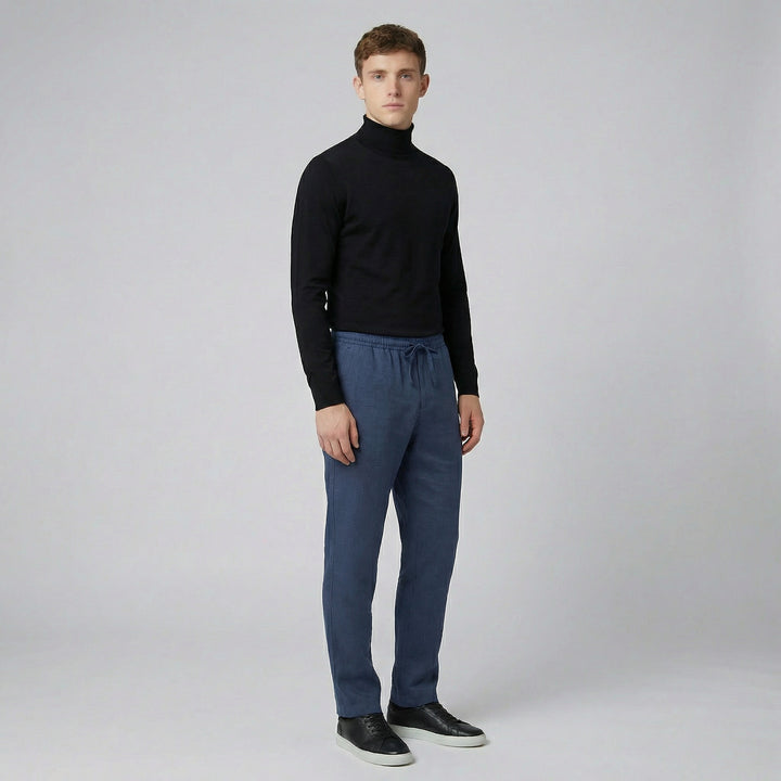 Men’s Elastic Waist Straight Leg Trousers | Olamil