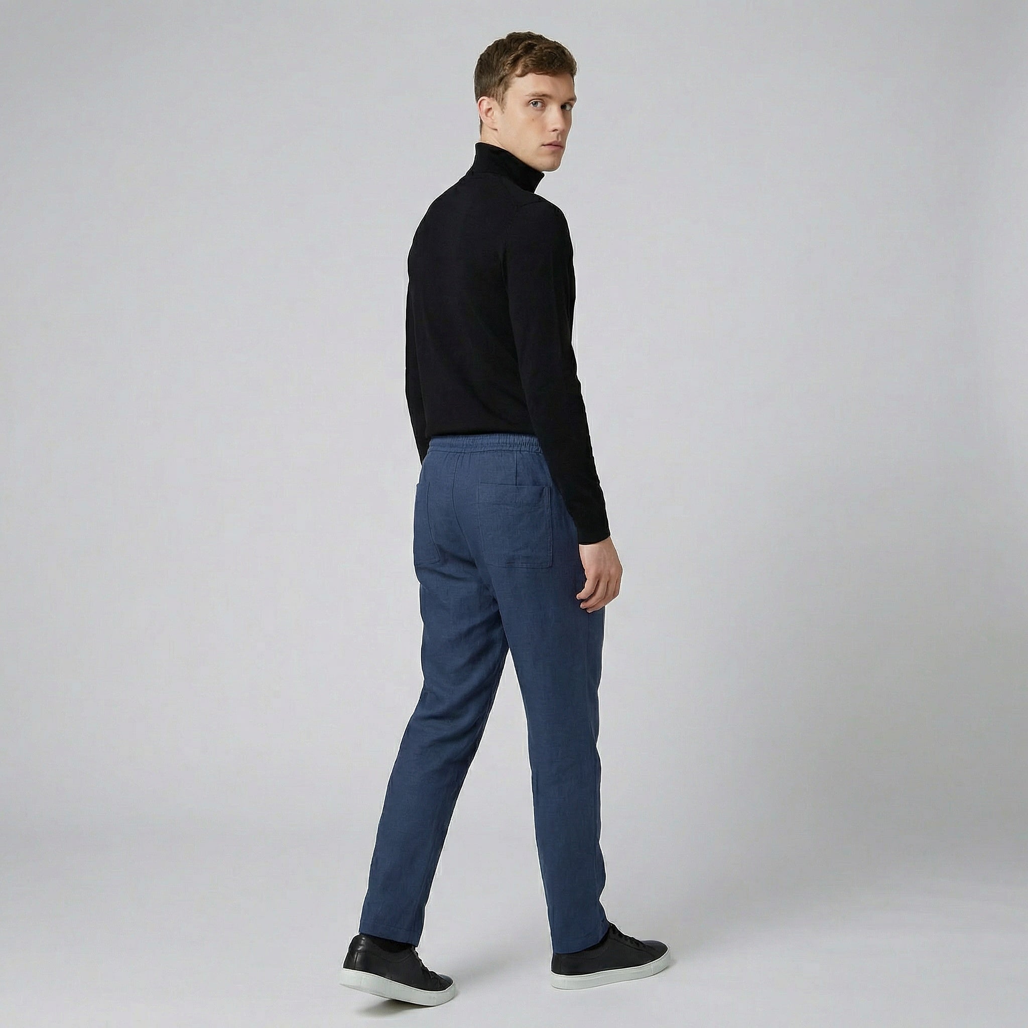 Olamil - Men’s Elastic Waist Straight Leg Trousers