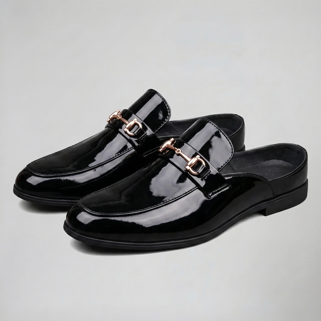 Men's Horsebit Loafers – Backless Embossed Leather