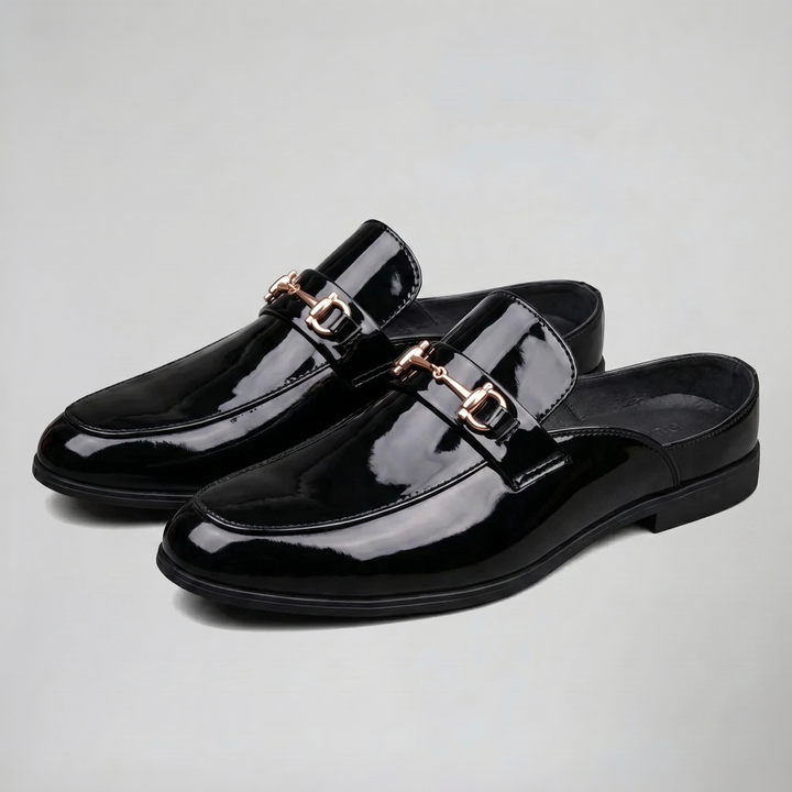 Men's Horsebit Loafers – Backless Embossed Leather
