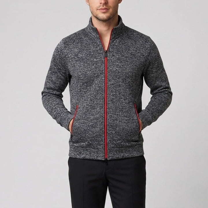 Men’s High-Neck Zip-Up Knit Jacket | Olamil