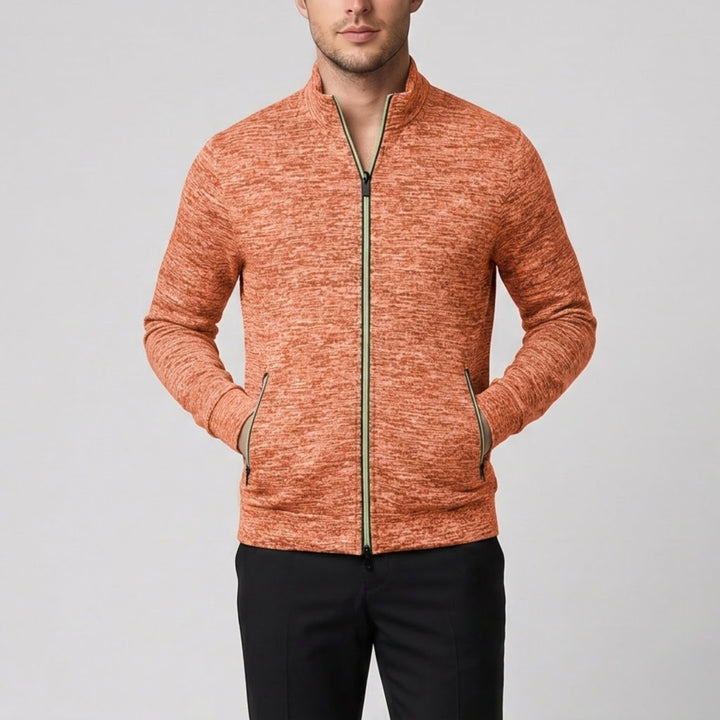 Men’s High-Neck Zip-Up Knit Jacket | Olamil