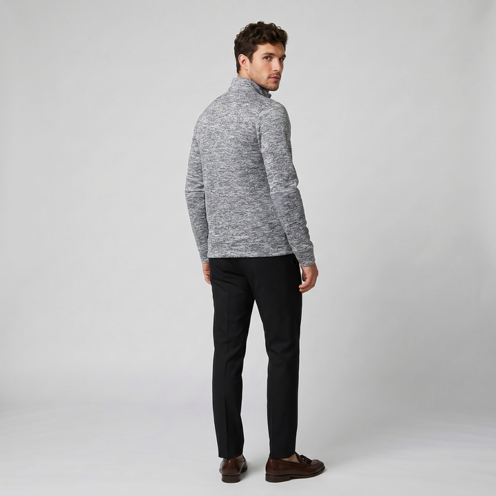 Men’s High-Neck Zip-Up Knit Jacket | Olamil
