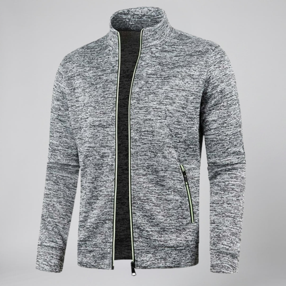 Men’s High-Neck Zip-Up Knit Jacket | Olamil
