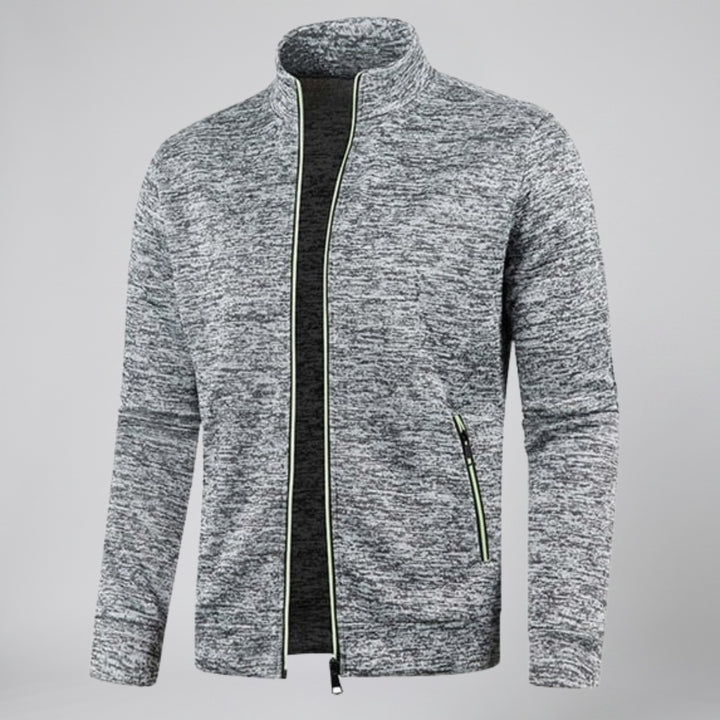 Men’s High-Neck Zip-Up Knit Jacket | Olamil
