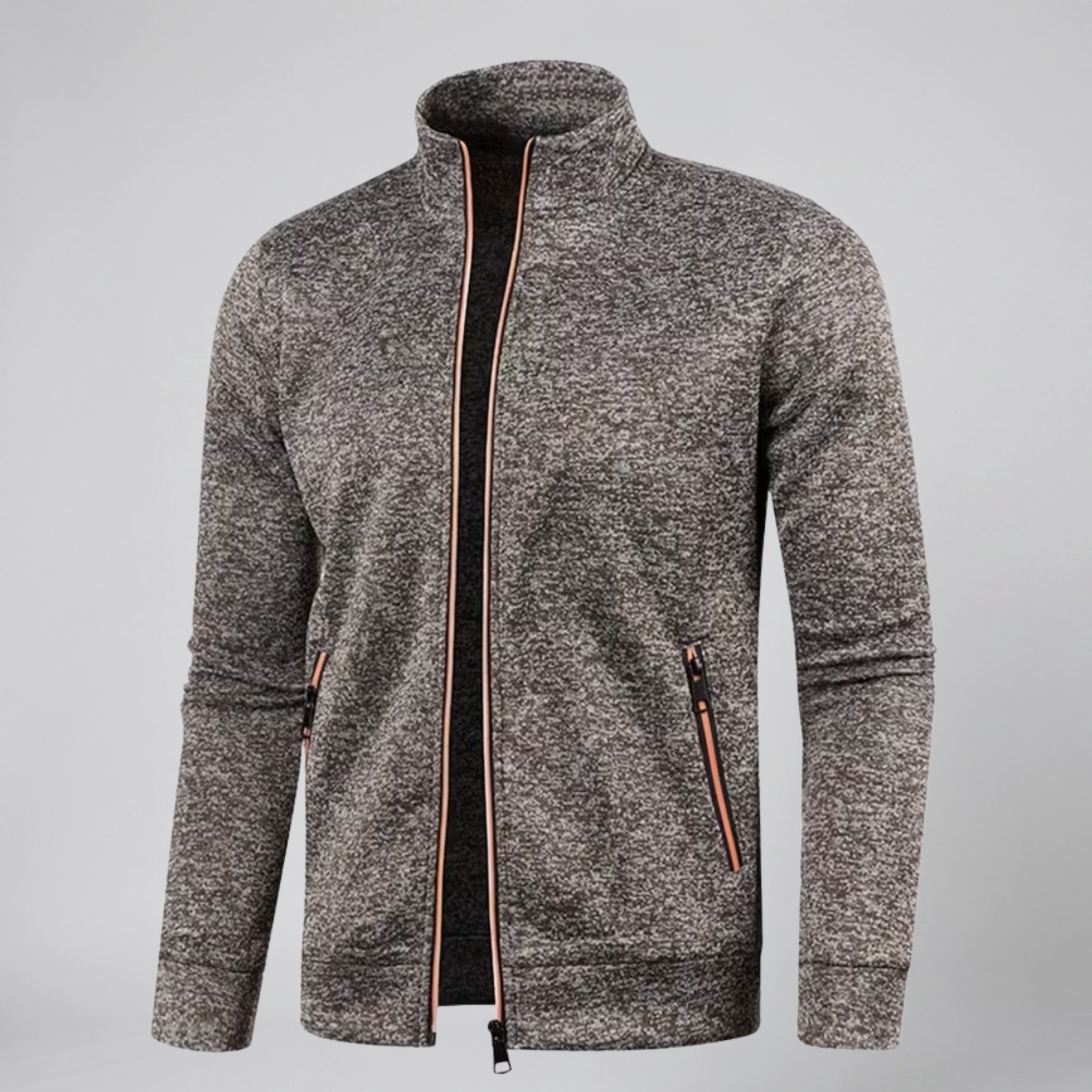 Olamil - Men’s High-Neck Zip-Up Knit Jacket