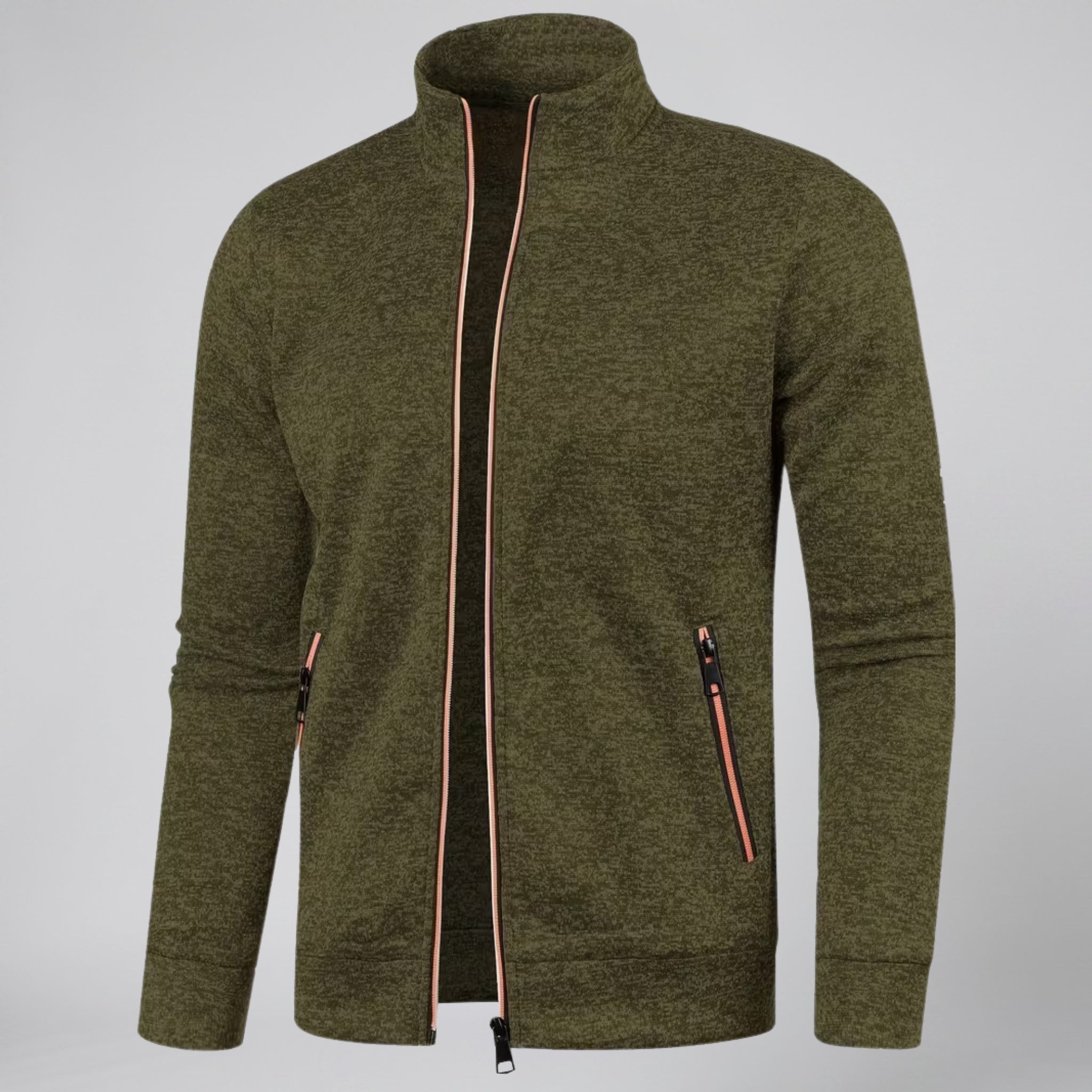 Olamil - Men’s High-Neck Zip-Up Knit Jacket