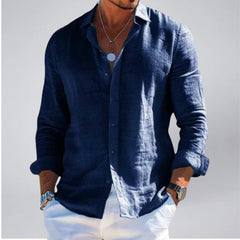 Men's Linen-Look Shirt – Long Sleeve