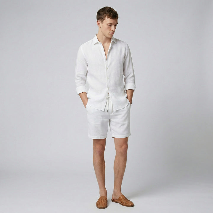 Men’s Lightweight Linen-Look Long Sleeve Top | Olamil